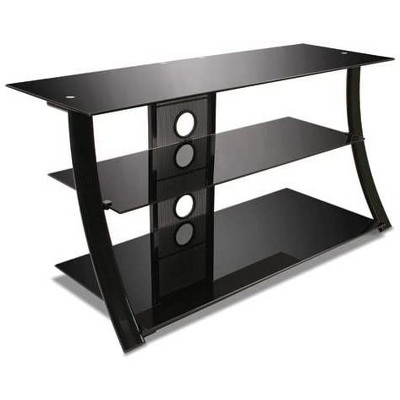 Bell'O Gloss Black Metal & Glass Flat Panel AV Table