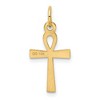 Black Bow Jewelry 14k Yellow Gold Laser Designed Ankh Cross Pendant - 3 of 4