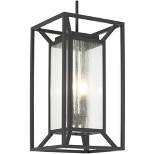 Minka Lavery Modern Outdoor Hanging Light Fixture Sand Coal Damp Rated 22" Clear Seeded Glass for Post Exterior Porch Yard Patio