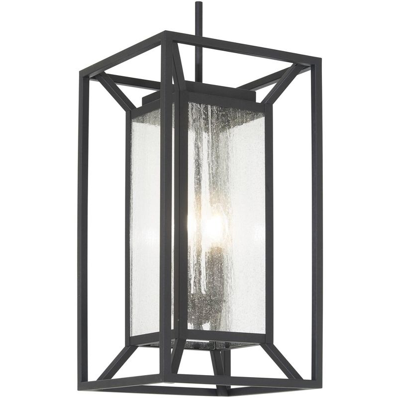 Minka Lavery Modern Outdoor Hanging Light Fixture Sand Coal Damp Rated 22" Clear Seeded Glass for Post Exterior Porch Yard Patio, 1 of 5
