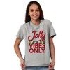 Christmas Lights Jolly Vibes Only Graphic T Shirt Men or Women Brisco Brands - 4 of 4