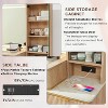 Fluted Makeup Vanity Tables with 36" HD Lighted Mirror, 48" Big Modern Vanity Desk with Glass Top & 5 Drawers & Shelves, Dressing Table - 4 of 4