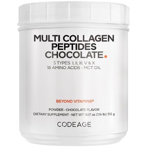 Codeage Keto Collagen Protein Powder Chocolate - Hydrolyzed Multi Collagen Peptides + MCT Oil - 18.17 oz - 1 of 4