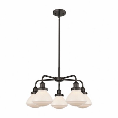 Olean - 5 Light Stem Hung Chandelier In Art Deco Style-13.5 Inches Tall and 24.5 Inches Wide
