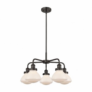 Olean - 5 Light Stem Hung Chandelier In Art Deco Style-13.5 Inches Tall and 24.5 Inches Wide - 1 of 1
