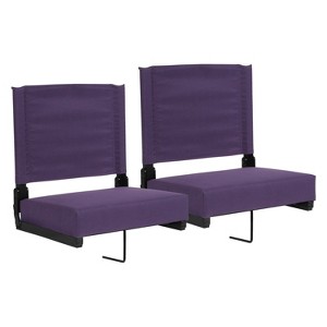 Emma and Oliver Set of 2 500 lb. Rated Lightweight Stadium Chair with Ultra-Padded Seat - 1 of 4