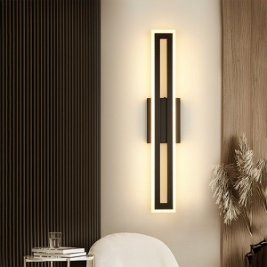 Rennnsan Zevrial 23"W Hardwired Rectangle Industrial LED Dimmable Bathroom Wall Sconce in Black - 1 of 4