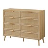 KIGFTSOD 8 Double Dresser with rattan drawers,Natural - 2 of 4