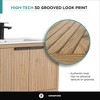Kingsford Grooved-Look Bathroom Vanity in Bright Oak with White Ceramic Sink - 3 of 4