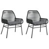 vidaXL Garden Chair Black PE rattan Medium UV-resistant materials - 2 of 4
