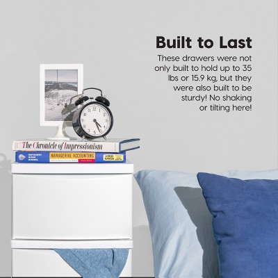 Slim White Plastic 4-Drawer Storage Cart with Casters