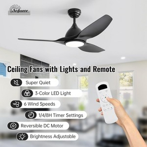 52 Inch Ceiling Fans with Lights and Remote Large Airflow 7000CFM Modern Ceiling Fan Dimmable 6-Speed 3-Timer Reversible DC Motor for Bedroom - 1 of 4