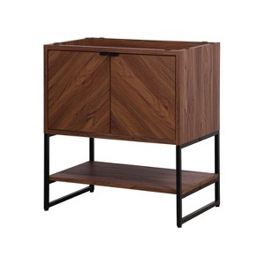 JONATHAN Y Juhl Chevron-Front Modern Minimalist 2-Shelf Bath Vanity Cabinet Only (Sink Basin Not Included) - 1 of 4