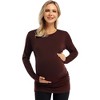 Clearlove Womens Maternity Shirt Fall Long Sleeve Crew Neck T-Shirts Pregnancy Clothes Side Ruched Tunic Tops - 3 of 4
