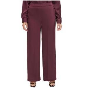 Calvin Klein Womens Pull On Satin Wide Leg Relaxed Casual Pants - 1 of 1