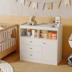 Wooden Nursing Table, MDF Nursing Table, Infant Care Table, Nursery Furniture, Baby Care Table - 1 of 4