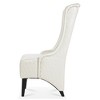 23" Faux Leather High-Back Accent Chair with Padded Seat and Wood Legs - 4 of 4