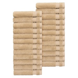 Linum Home Textiles 100% AEGEAN Long Staple Turkish Cotton STARLIGHT Terry Washcloths (Set of 24) - 1 of 3