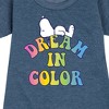 Girls' - Peanuts - Dream In Color Graphic Short Sleeve Fleece Dress - 2 of 4
