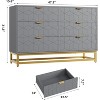 Grey Dresser for Bedroom,Modern 4 Drawer Double Dresser with Gold Handles,Long Storage Organizer - 2 of 4