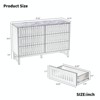 Tiramisubest Drawer Slatted Grille Cabinet Modern Multipurpose Storage Cabinet Adjustable Shelf Storage Buffet Sideboard, Black Multiple Sizes - 3 of 4