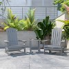 Flash Furniture 2 Pack Charlestown All-Weather Poly Resin Folding Adirondack Chairs with Side Table - 2 of 4