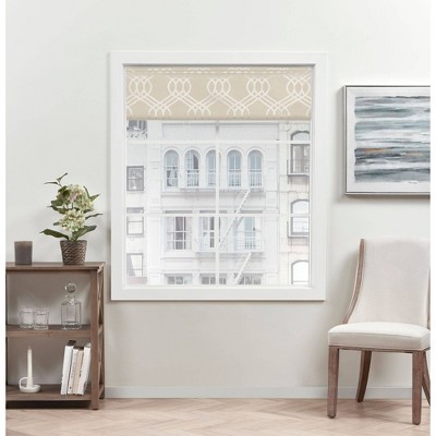 Natural Woven Jacquard Cordless Blackout Roman Shade 27" x 64"