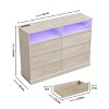 Dresser for Bedroom, 6 Drawer and Charging Station, Wide Chest of 6 Drawers with Open Space, Modern Large Capacity Storage Cabinet - 2 of 4