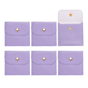 Unique Bargains PU Leather Soft Mini Jewelry Storage Pouches 6 Pcs - 1 of 4