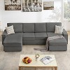 Modular Sectional Sofa, U/L-Shaped Couch w/ Removable Cover, Modern Convertible Deep Seat Sofa, Comfy Cloud Sleeper Sofa Couch for Living Room&Office - 2 of 4