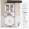 63" Tall Corner Cabinet with 4 Doors and 5 Storage Shelves, Farmhouse Corner Storage Cabinet - 4 of 4