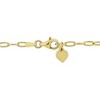 EVERLY JEWELRY | Yellow Plated Sterling Silver 2.5mm Fancy-cut Oval Link Chain Heart Charm Bracelet - 7.5 in - 2 of 4