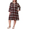 Agnes Orinda Women's Plus Size Comfortable Plaid V-Neck Lounge Nightgowns - 2 of 4