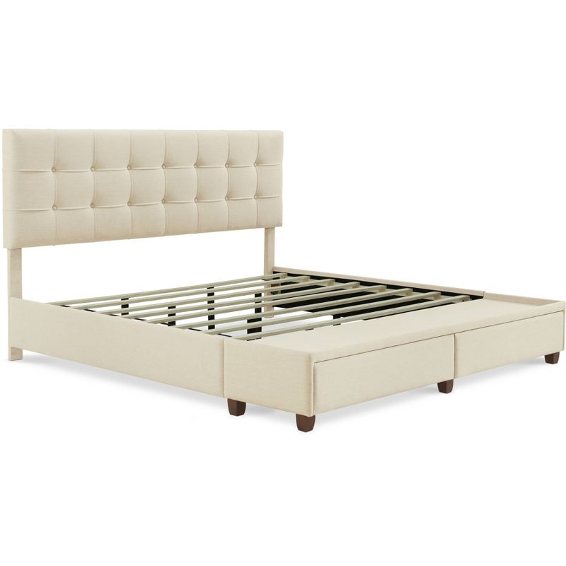 Edmond Storage Bed with Adjustable Height Headboard - ClickDecor, 3 of 14