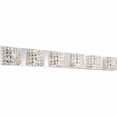 Vienna Chrome 55" 6-Light Wall Fixture with Crystal Shades