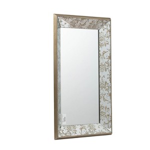 Dexmalle 24" x 15" Antique Silver Rectangle Mirror with Floral Accents - 1 of 4
