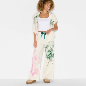 Wicked x Katie Kime Women's Relaxed Leg Good/Bad Jogger Pants - Cream - 1 of 3