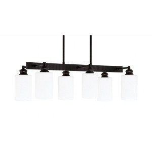 Toltec Lighting Edge 6 - Light Island Pendant Light in  Espresso with 4" White Muslin Shade - 1 of 1