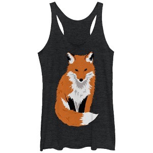 Women's Lost Gods Furry Fox Racerback Tank Top - 1 of 3