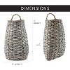 AuldHome Design Wall Hanging Pocket Basket; Woven Wicker Rustic Farmhouse Long Basket; 17 x 9 x 5 Inches - 3 of 4