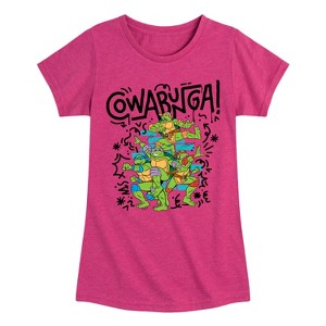 Girls' - Teenage Mutant Ninja Turtles - Cowabunga Fitted Short Sleeve Graphic T-Shirt - 1 of 4