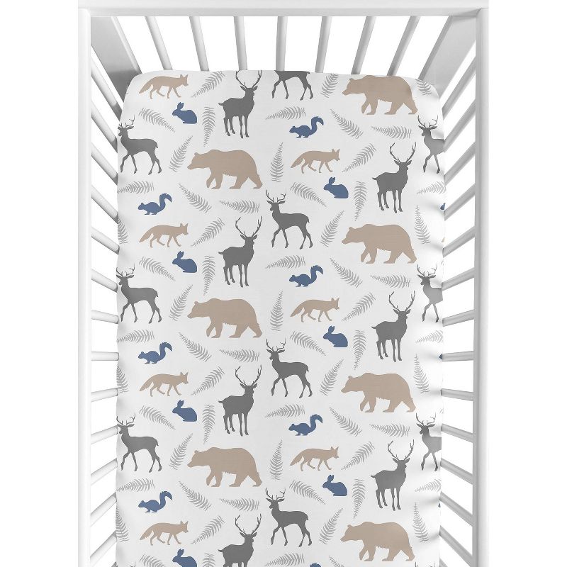Sweet Jojo Designs Fitted Crib Sheet - Woodland Animals, 1 of 7