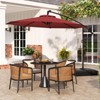 Tangkula 10 FT Solar Offset Hanging Umbrella Patio Cantilever Umbrella w/ 32 LED Lights - 3 of 4