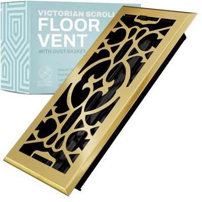Victorian Floor Register Vent with Mesh Cover Trap