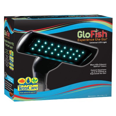 GloFish Universal LED Light, For Aquariums Up To 15 Gallons, With Color-Enhancing Blue LEDs