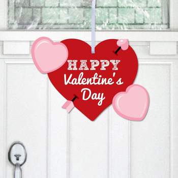 Big Dot of Happiness Conversation Hearts - Hanging Porch Valentine's Day Party Outdoor Decorations - Front Door Decor - 1 Piece Sign