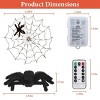 1Pc 3.28FT Spider Web Light w/ Hairy Spider 70LED Battery Powered Remote Control 8 Lighting Modes Glowing Outdoor Indoor Wall Halloween Decoration - 4 of 4