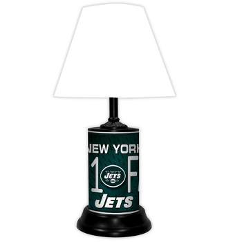 NFL 18-inch Desk/Table Lamp with Shade, #1 Fan with Team Logo, New York Jets