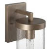 Robert Stevenson Lighting Aria Modern Minimalist Cylindrical Textured Water Glass and Metal Wall Mounted Outdoor Light Tuscan Gold: ETL Listed, 60W - 4 of 4