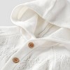 Little Planet By Carter's Organic Baby Hooded Sweater Jumpsuit - Cream - 2 of 3
